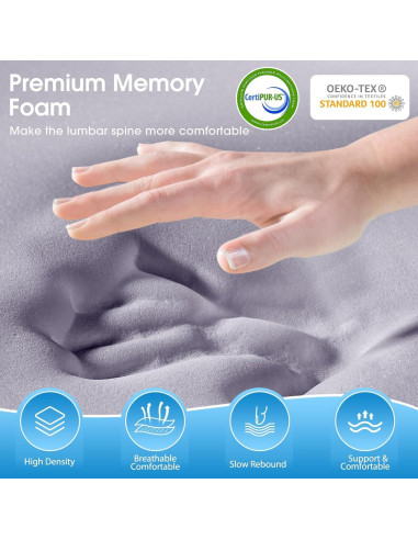 Cojín Lumbar Ergonómico SweetSlubr Negro con Correas Ajustables