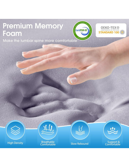 Cojín Lumbar Ergonómico SweetSlubr Negro con Correas Ajustables