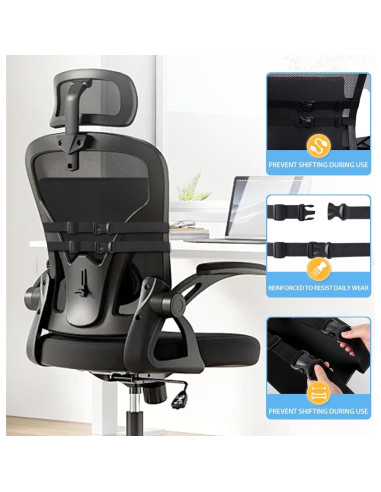 Cojín Lumbar Ergonómico SweetSlubr Negro con Correas Ajustables