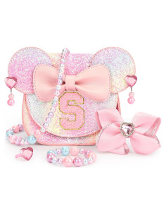 Set de Monedero Rosa Brillante para Niñas - Juguetes Mini Ratón