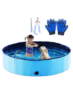 Piscina Plegable para Perros Onirii 121.92cm Azul PVC