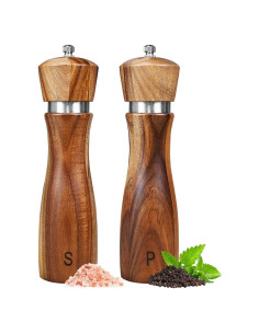 Juego de Molinillos de Sal y Pimienta Haomacro 20 cm Madera Acacia