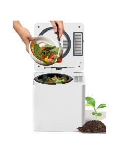 Compostador Eléctrico MERIOR 3L Blanco, Sin Olores y Auto-Limpieza