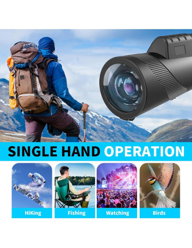 Monóculo 10x42 EOQIFJM HD Impermeable con Trípode