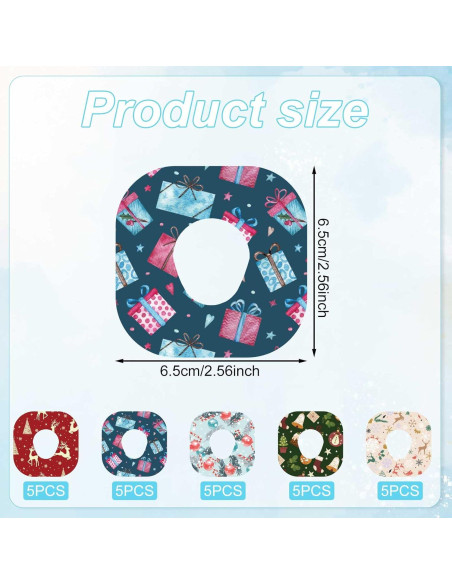 25 Piezas Parches Adhesivos Dexcom G7 Navidad Impermeables