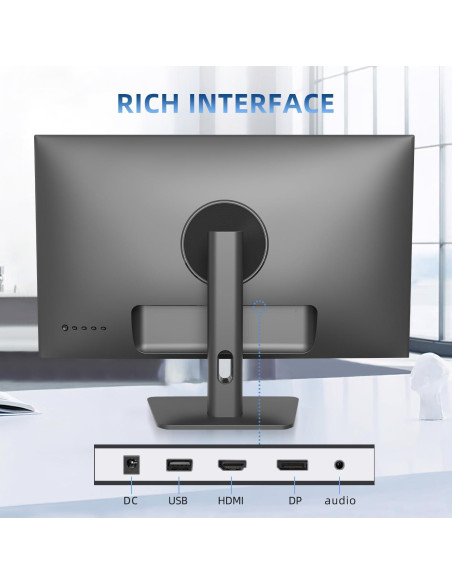 Monitor de Juegos CUNPU 24" QHD 100Hz IPS Ajustable