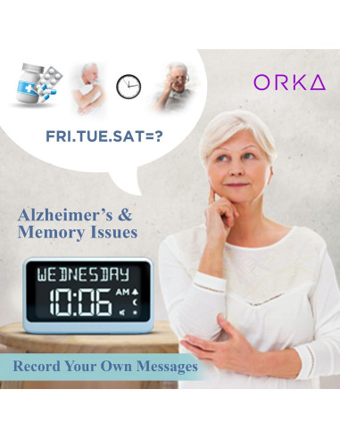 Reloj Hablante ORKA Digital con Alarmas y Grabación de Voz