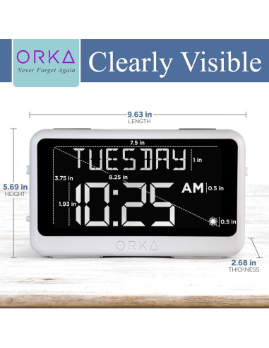 Reloj Hablante ORKA Digital con Alarmas y Grabación de Voz
