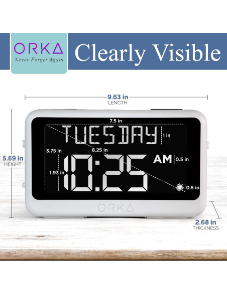 Reloj Hablante ORKA Digital con Alarmas y Grabación de Voz