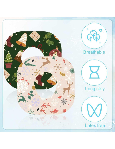 25 Piezas Parches Adhesivos Dexcom G7 Navidad Impermeables