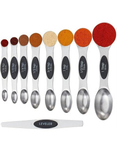 Juego de Cucharas Medidoras Magnéticas Rimaxao 9 Piezas Acero Inoxidable 2
