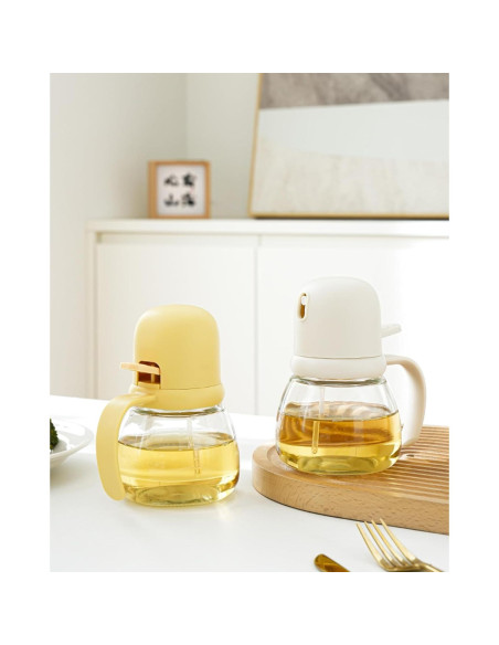 Pulverizador de Aceite de Oliva JIMMEAL 350ml Vidrio Beige