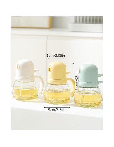 Pulverizador de Aceite de Oliva JIMMEAL 350ml Vidrio Beige