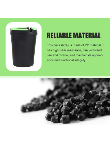 Cenicero de coche MLY sin humo negro, 11x8 cm, a prueba de olores