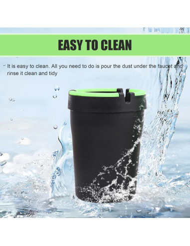 Cenicero de coche MLY sin humo negro, 11x8 cm, a prueba de olores