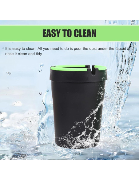 Cenicero de coche MLY sin humo negro, 11x8 cm, a prueba de olores