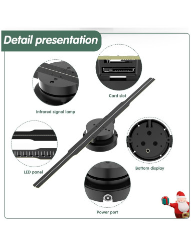 Ventilador Holográfico 3D HAVIsikr 42cm HD Control Remoto