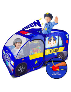 Carpa de Juego Pop Up Kiddzery Coche de Policía 139,7x69,85cm