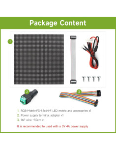 Panel LED RGB flexible Waveshare 64x64 píxeles 3mm 2