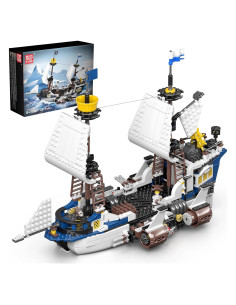 Conjunto de Construcción Barco Pirata Mould King 10147 - 1281 Piezas