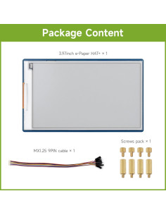 Pantalla E-Paper Waveshare 3.97" HAT+ 800x480 SPI para Raspberry Pi 2