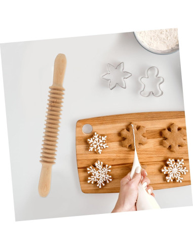 Rodillo de Madera GOOHOCHY para Cortar Espagueti 33x4cm