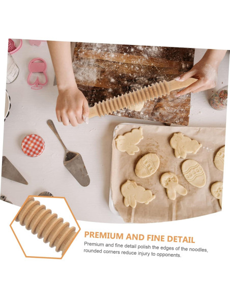 Rodillo de Madera GOOHOCHY para Cortar Espagueti 33x4cm