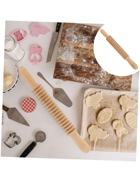 Rodillo de Madera GOOHOCHY para Cortar Espagueti 33x4cm