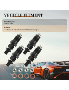 Inyectores de Combustible VeloBoost 093400-7040 para Toyota Hilux 3.0L 2