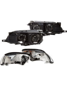 Faros Spec-D Tuning + Luz de Esquina Negra Corolla 93-97 2