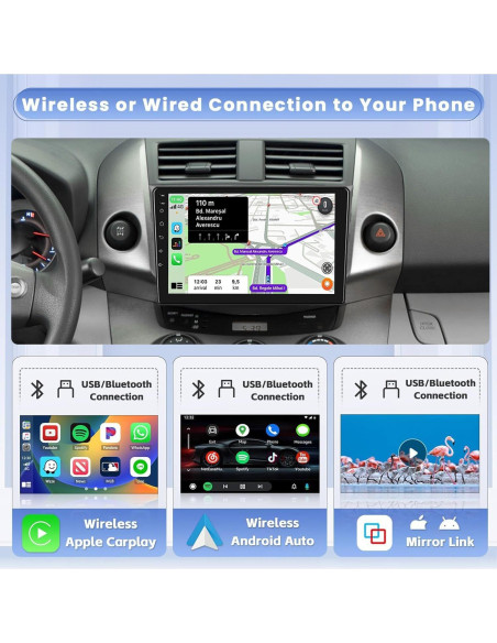 Estéreo de Coche Android 13 Hikity 6+128GB para Toyota RAV4 2007-2012