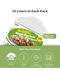Forros Desechables para Olla de Cocción Lenta KOOC 33x53 cm - 15 Unidades 2