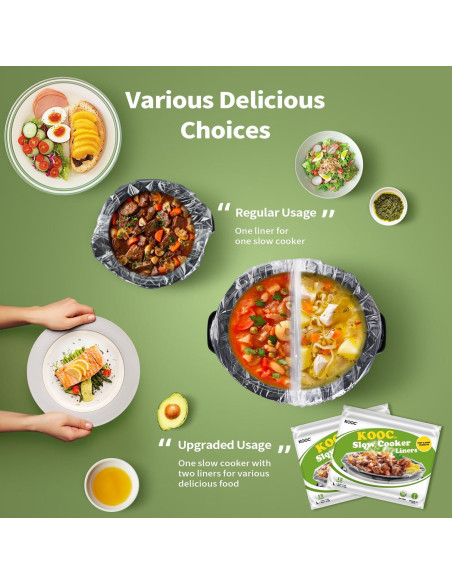Forros Desechables para Olla de Cocción Lenta KOOC 33x53 cm - 15 Unidades