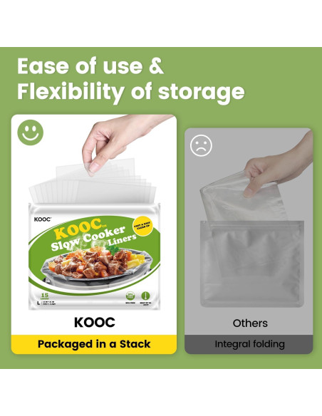 Forros Desechables para Olla de Cocción Lenta KOOC 33x53 cm - 15 Unidades