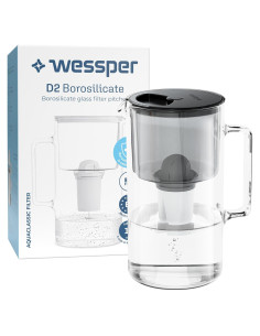 Jarra de Filtro de Agua Wessper D2 Vidrio Borosilicato 8 Tazas