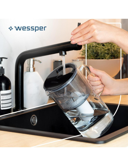 Jarra de Filtro de Agua Wessper D2 Vidrio Borosilicato 8 Tazas Jarra de Filtro de Agua Wessper D2 Vidrio Borosilicato 8 Tazas