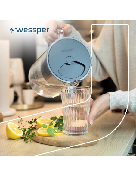 Jarra de Filtro de Agua Wessper D2 Vidrio Borosilicato 8 Tazas Jarra de Filtro de Agua Wessper D2 Vidrio Borosilicato 8 Tazas