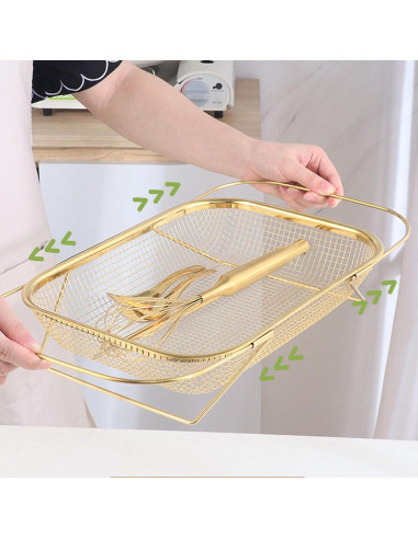 Colador de fregadero Lwuey de acero inoxidable expandible 34x25cm