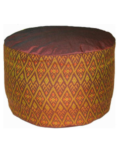 Cojín de Meditación Zafu Boon Decor Ikat Marrón Oro 38 cm