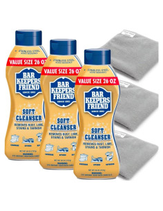 Limpiador Suave Bar Keepers Friend 3x26 oz + 3 Toallas Microfibra
