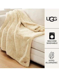 Manta UGG Euphoria 50x70 Piel Sintética Marfil Suave 2