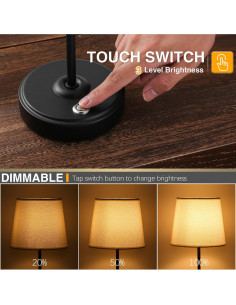 Lámpara de Mesa LED Anxingtools Recargable 5200mAh Negra 2