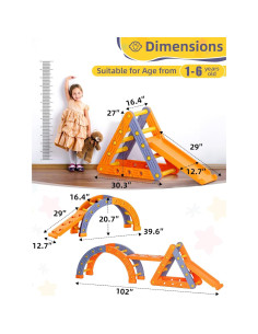 Conjunto de Escalada Pikler 9 en 1 VBABY para Niños 1-3 Años 2