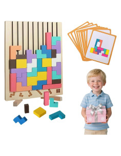 Rompecabezas 3D de Madera FAMCHAINS - Juego Deslizante Familiar