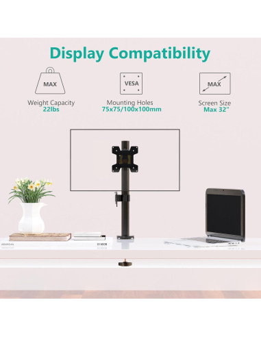 Soporte de Monitor WALI M001S Ajustable hasta 32" (81,28 cm)