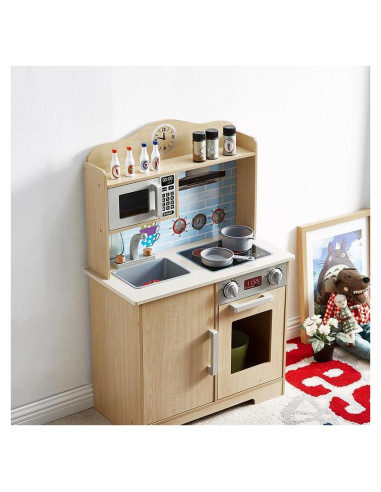 Cocina de Juguete de Madera YFDPARK 13 Piezas para Niños