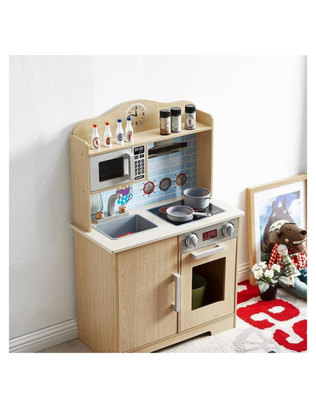 Cocina de Juguete de Madera YFDPARK 13 Piezas para Niños