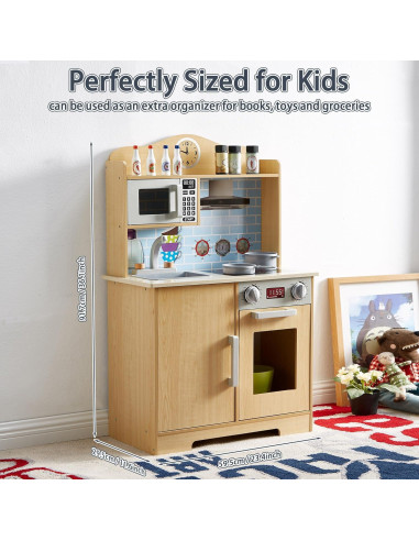 Cocina de Juguete de Madera YFDPARK 13 Piezas para Niños