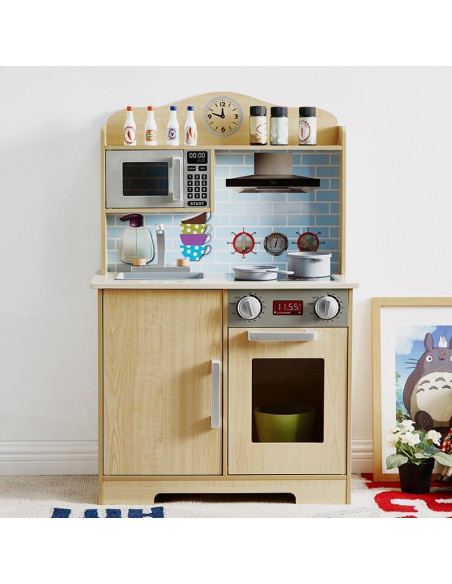 Cocina de Juguete de Madera YFDPARK 13 Piezas para Niños
