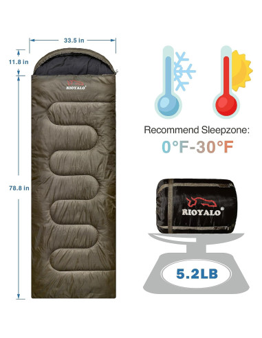 Saco de dormir RIOYALO MT.RAINIER 0C XL para 4 estaciones